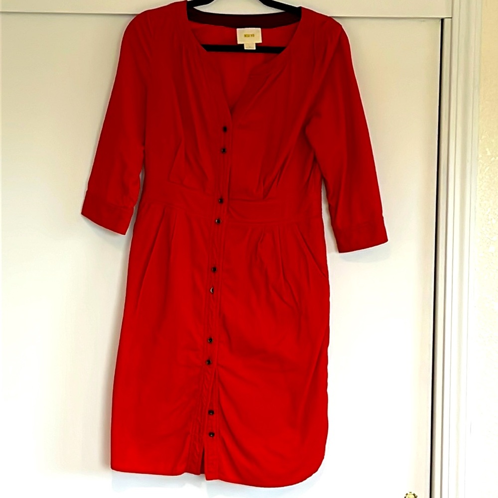 Red corduroy Maeve dress. Women’s US 6.
